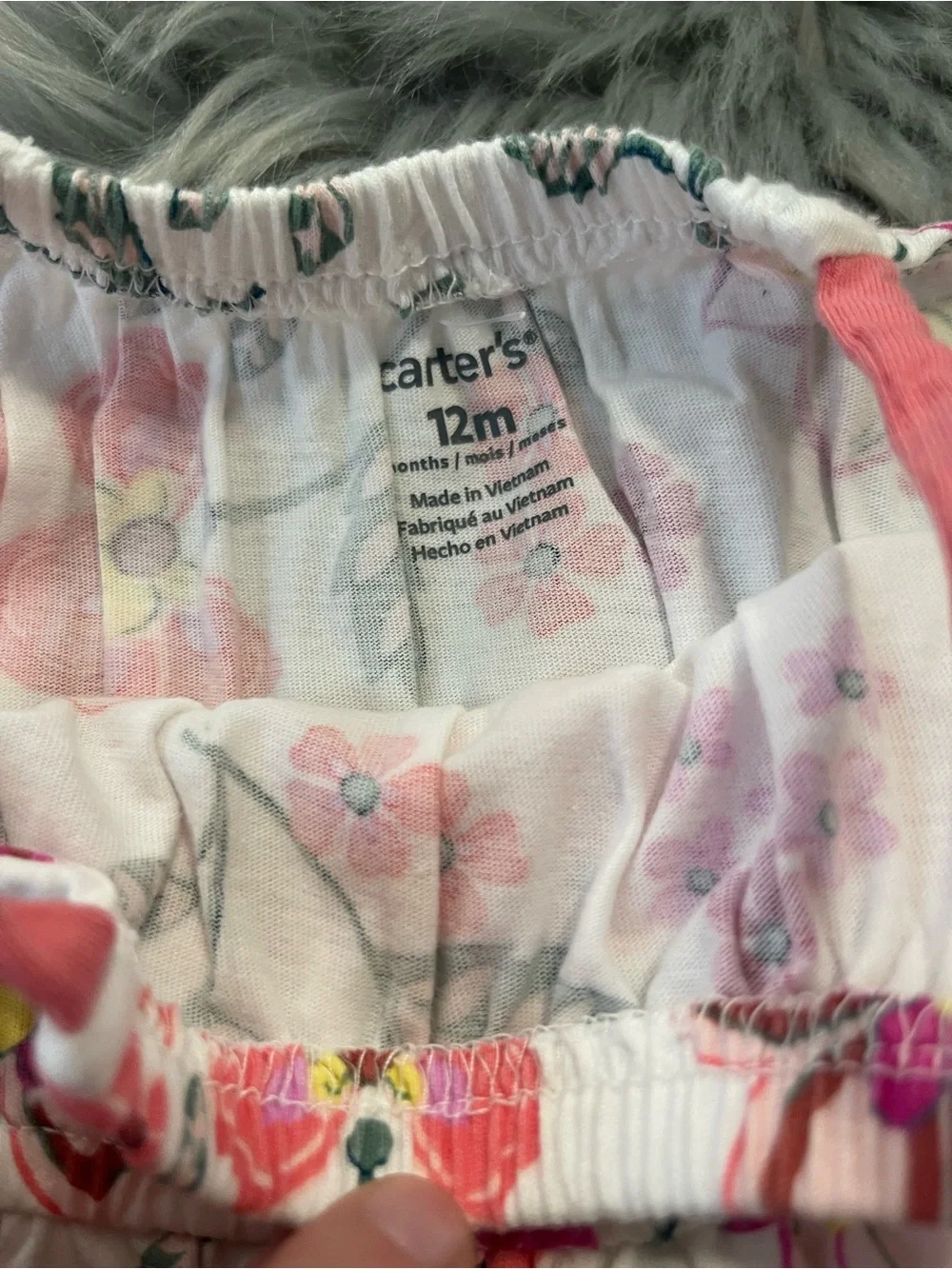 Carters Baby Dress white with flowers size 12 months # 2774
